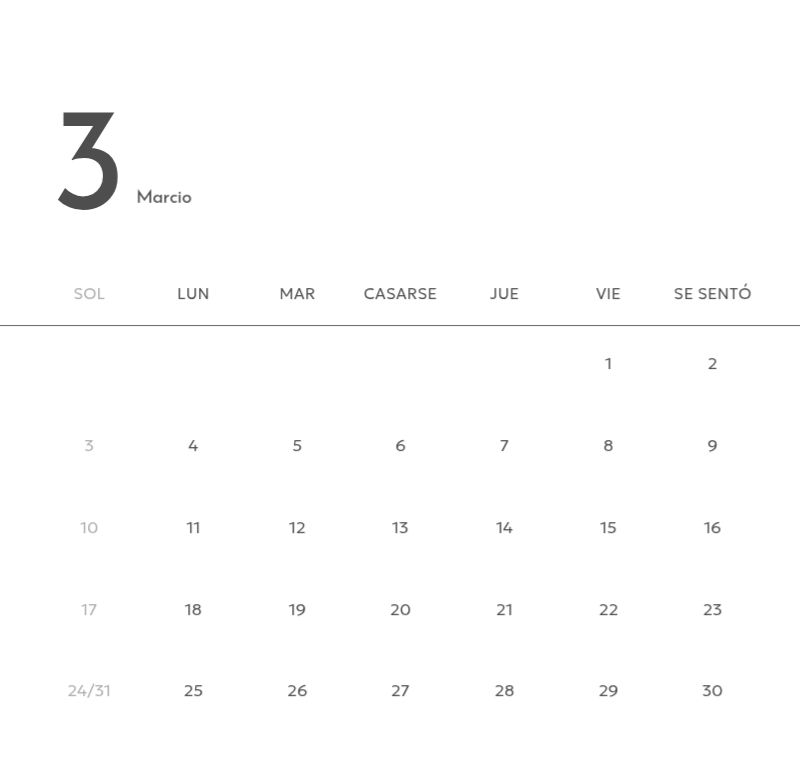Un calendario fotográfico con un toque limpio y urbano