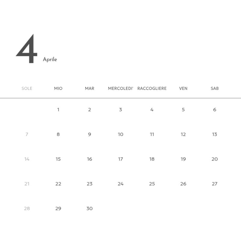 Un calendario fotografico dall'atmosfera pulita e urbana