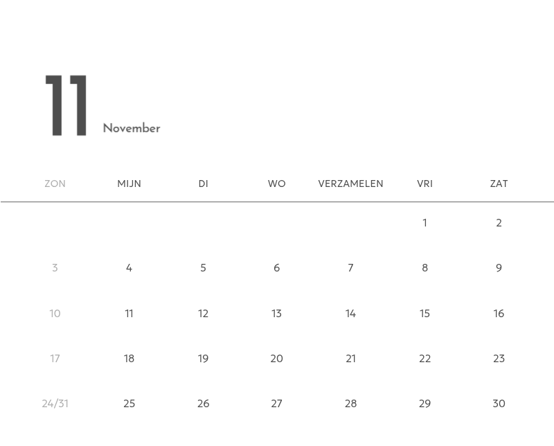 Een fotokalender met een strakke, stedelijke uitstraling