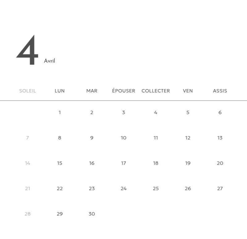 Un calendrier photo à l'allure urbaine et épurée