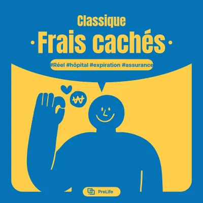 Argumentaire de vente d'assurance pop art en bleu et jaune