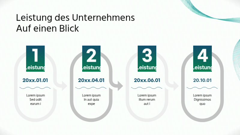 Eine moderne Präsentation Firmenprofil in grün auf weiß