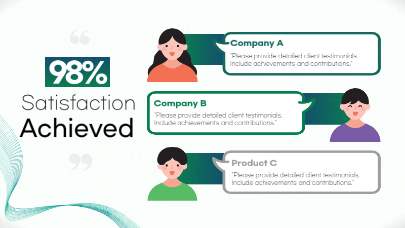 A modern, green on white presentation company profile