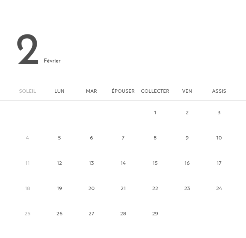 Un calendrier photo à l'allure urbaine et épurée