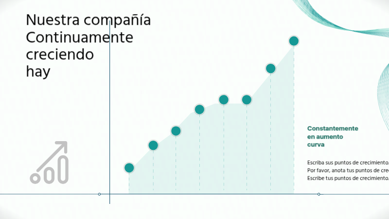 Presentación moderna de un perfil de empresa en verde sobre blanco