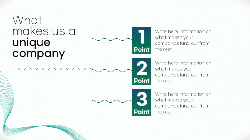 A modern, green on white presentation company profile