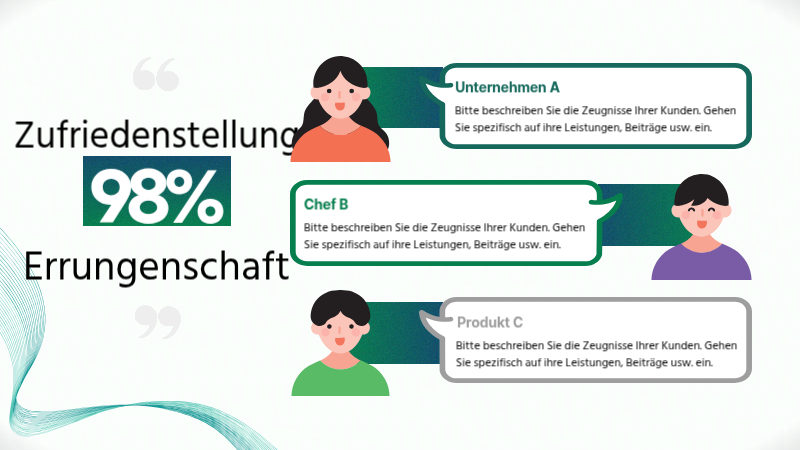 Eine moderne Präsentation Firmenprofil in grün auf weiß