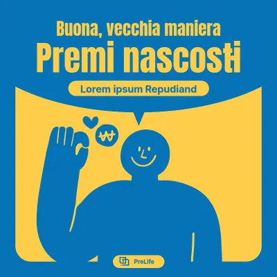 Un'offerta di vendita assicurativa pop art in blu e giallo