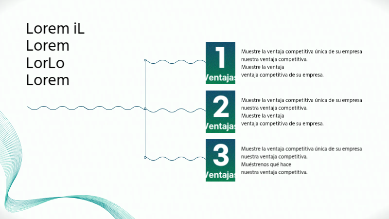 Presentación moderna de un perfil de empresa en verde sobre blanco