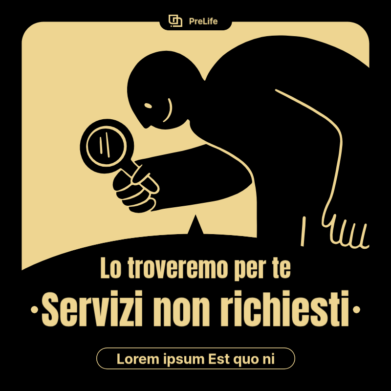 Un'offerta di vendita assicurativa in stile pop art in nero e beige