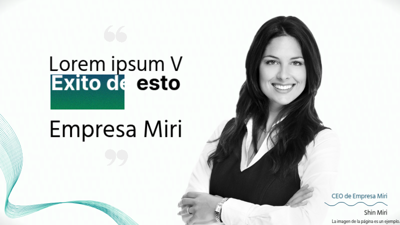 Presentación moderna de un perfil de empresa en verde sobre blanco