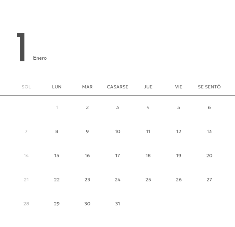 Un calendario fotográfico con un toque limpio y urbano