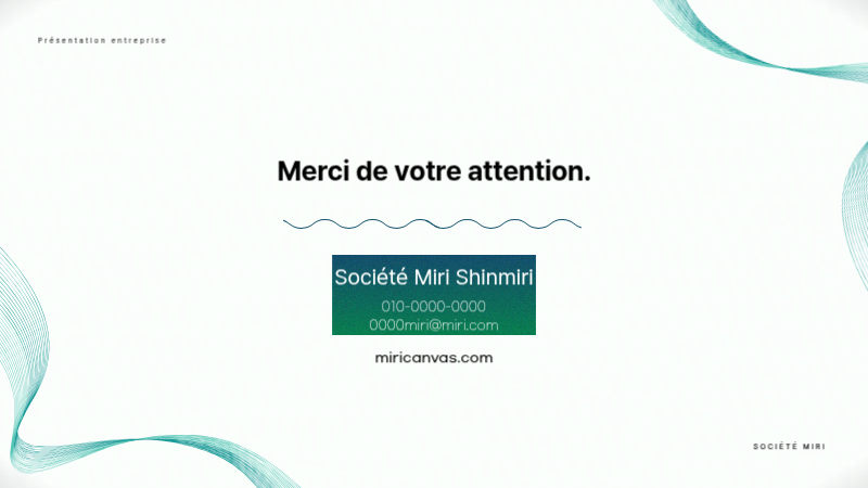 Présentation moderne d'un profil d'entreprise en vert sur fond blanc