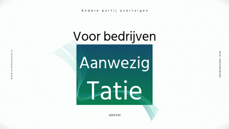 Een modern presentatie bedrijfsprofiel in groen op wit