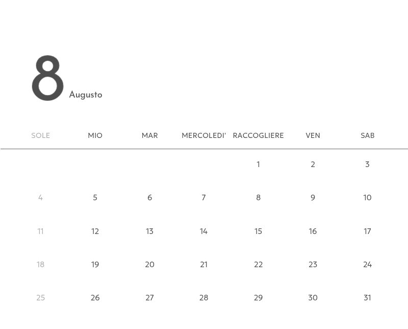 Un calendario fotografico dall'atmosfera pulita e urbana