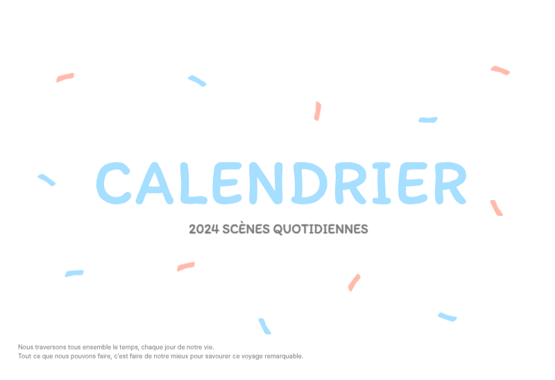 Calendriers mignons avec des illustrations câlines