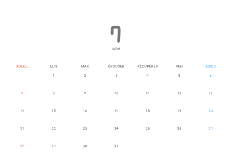 Calendriers mignons avec des illustrations câlines