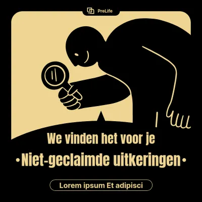 Pop-art verkooppraatje voor verzekeringen in zwart en beige