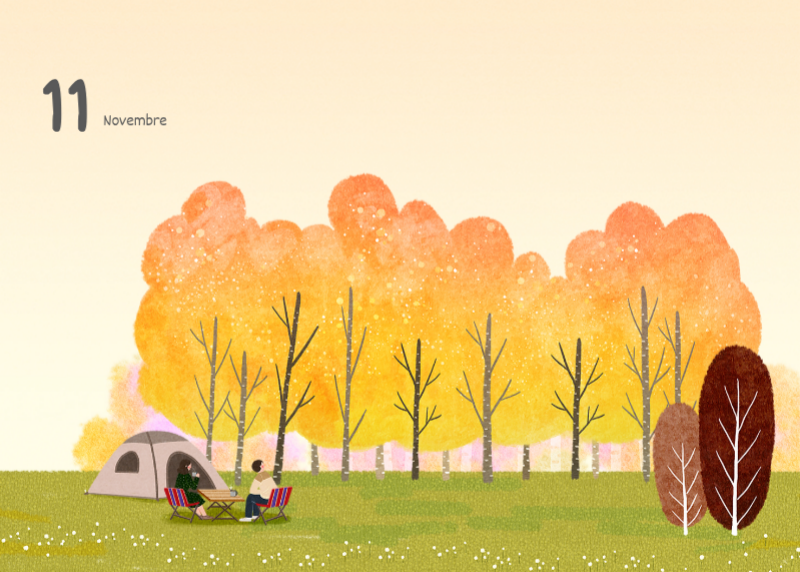 Calendriers mignons avec des illustrations câlines