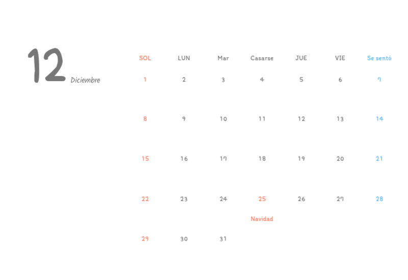 Simpáticos calendarios con adorables ilustraciones