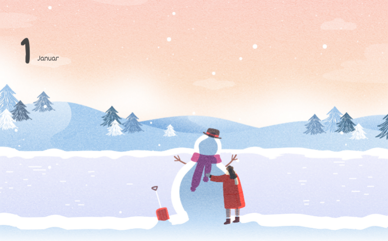 Niedliche Kalender mit knuffigen Illustrationen