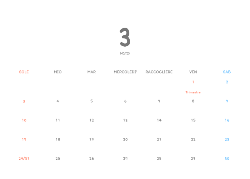 Simpatici calendari con illustrazioni di peluche