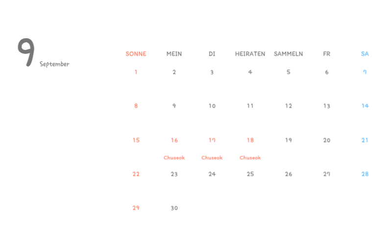 Niedliche Kalender mit knuffigen Illustrationen