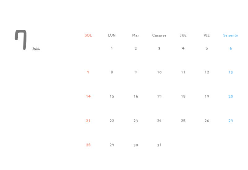 Simpáticos calendarios con adorables ilustraciones