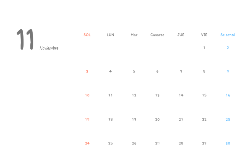 Simpáticos calendarios con adorables ilustraciones