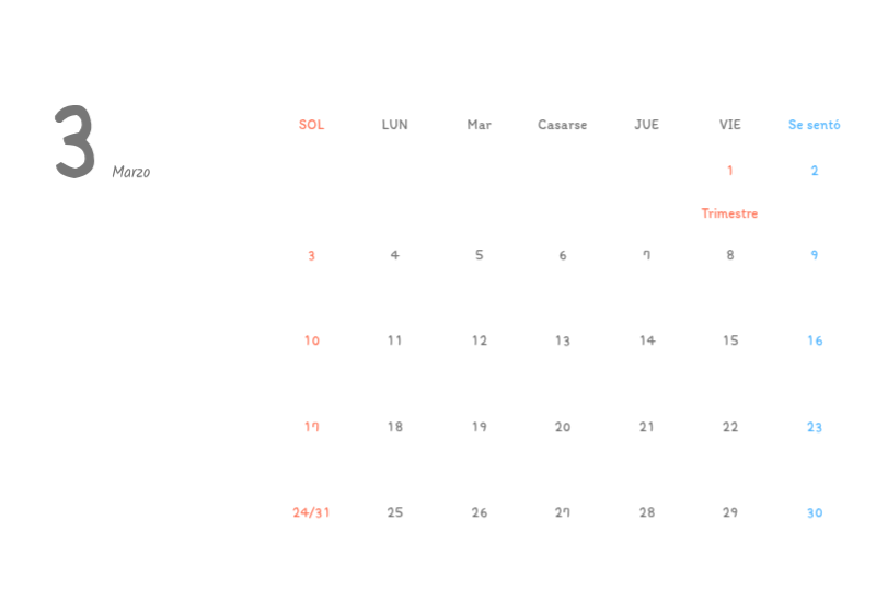 Simpáticos calendarios con adorables ilustraciones