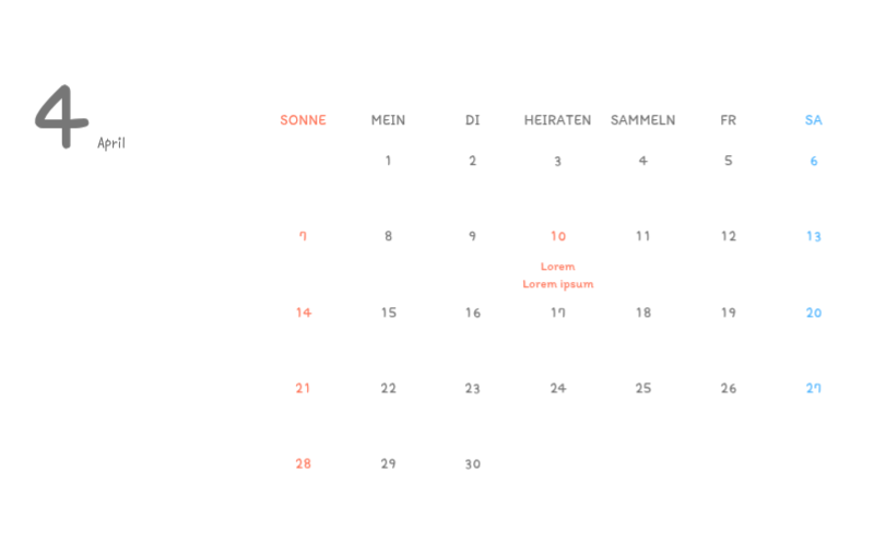 Niedliche Kalender mit knuffigen Illustrationen