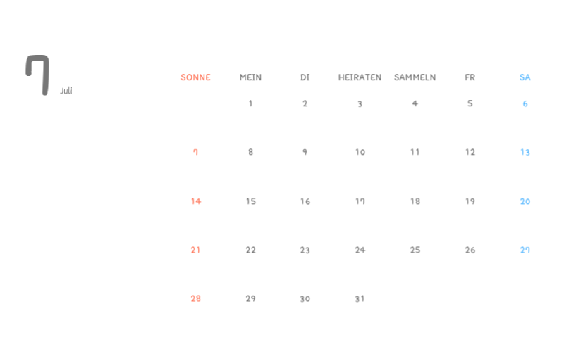 Niedliche Kalender mit knuffigen Illustrationen