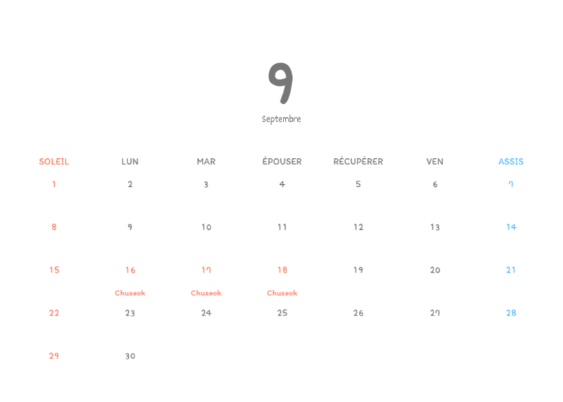 Calendriers mignons avec des illustrations câlines