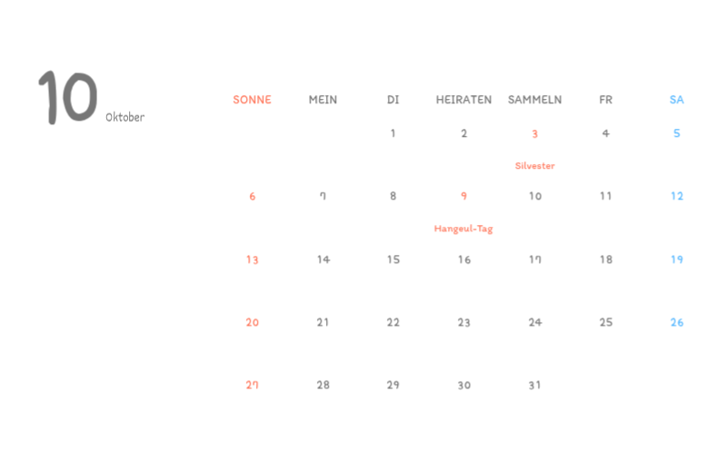 Niedliche Kalender mit knuffigen Illustrationen