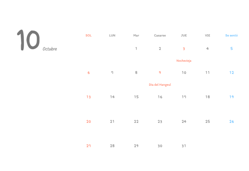 Simpáticos calendarios con adorables ilustraciones
