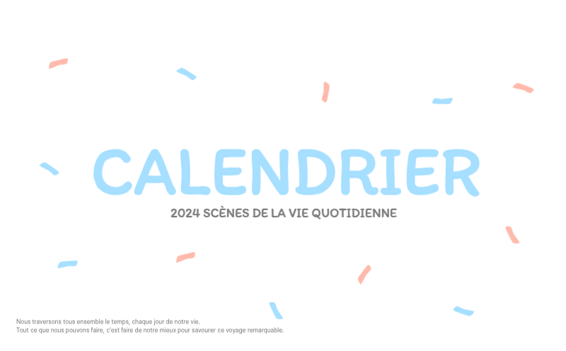 Calendriers mignons avec des illustrations câlines