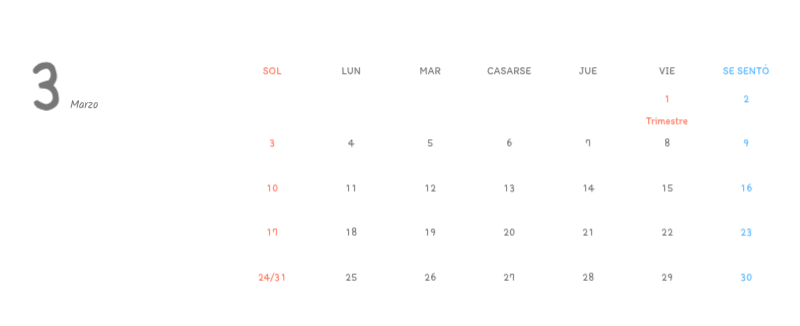 Simpáticos calendarios con adorables ilustraciones