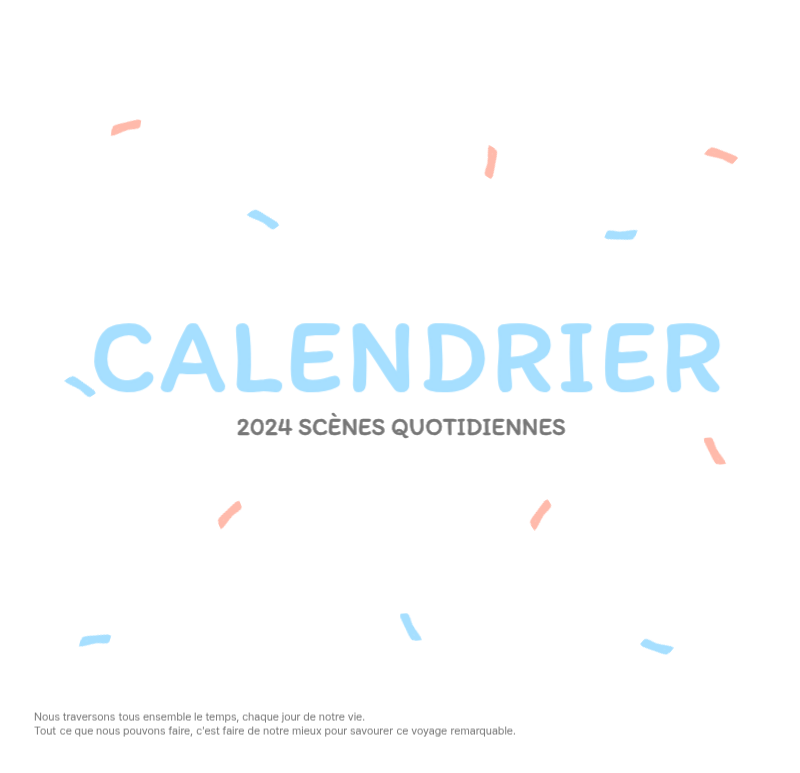 Calendriers mignons avec des illustrations câlines