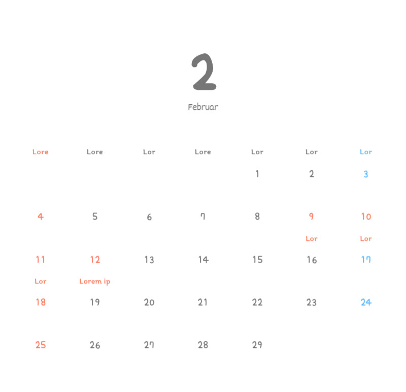 Niedliche Kalender mit knuffigen Illustrationen