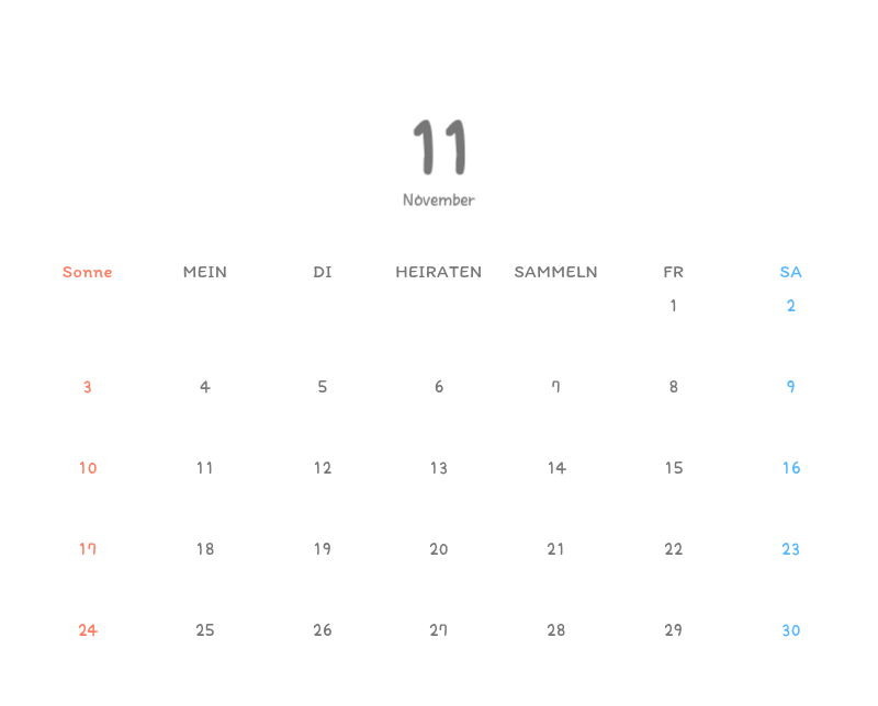 Niedliche Kalender mit knuffigen Illustrationen