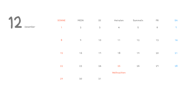 Niedliche Kalender mit knuffigen Illustrationen