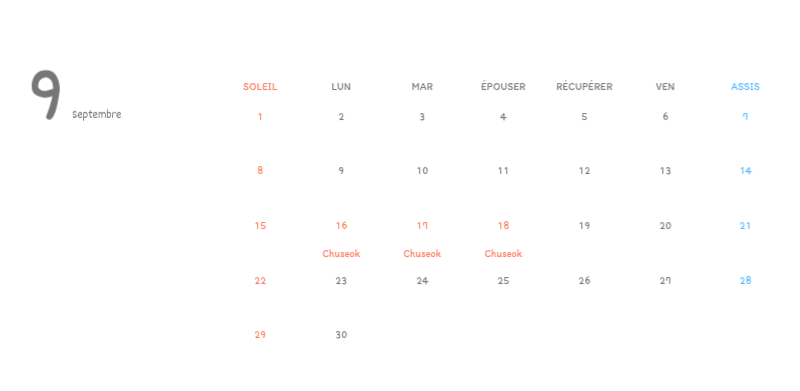 Calendriers mignons avec des illustrations câlines