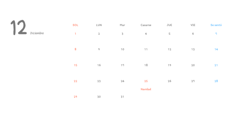Simpáticos calendarios con adorables ilustraciones