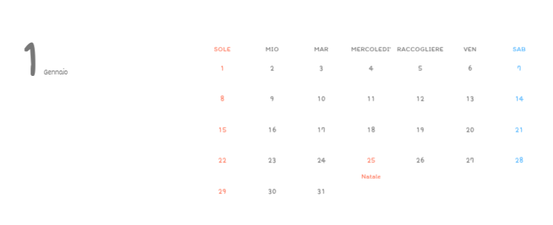 Simpatici calendari con illustrazioni di peluche