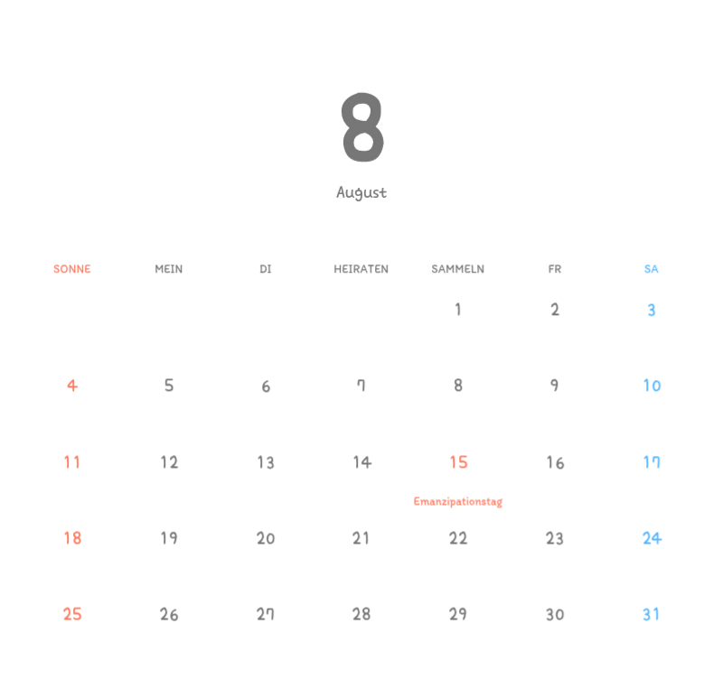 Niedliche Kalender mit knuffigen Illustrationen