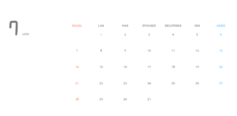 Calendriers mignons avec des illustrations câlines