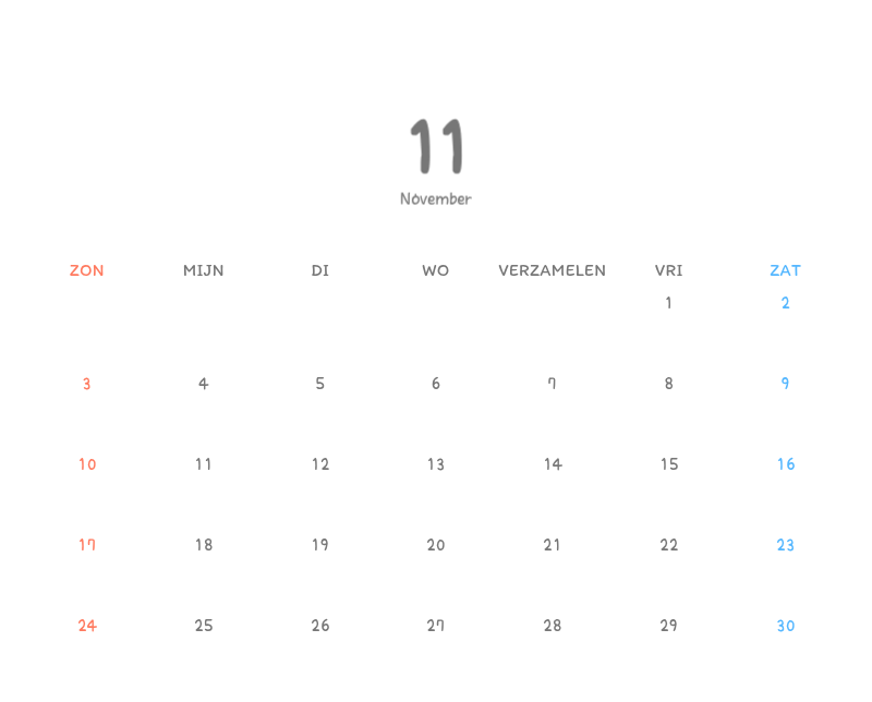 Schattige kalenders met schattige illustraties