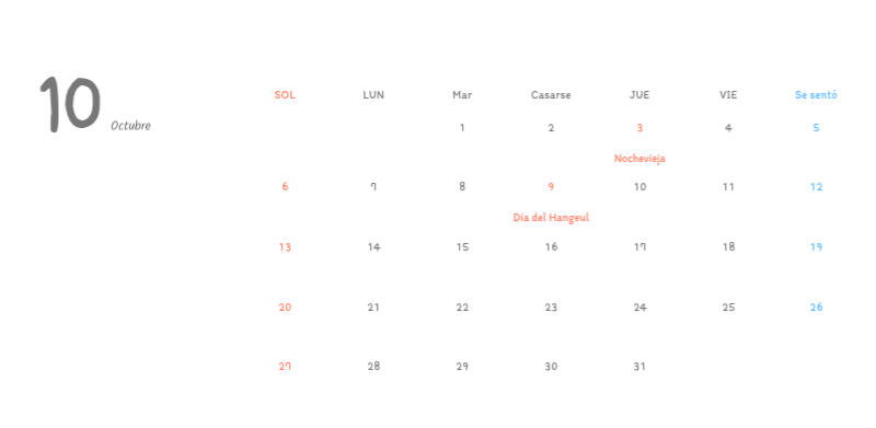 Simpáticos calendarios con adorables ilustraciones