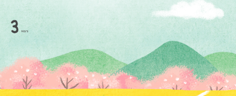 Calendriers mignons avec des illustrations câlines