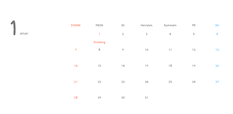 Niedliche Kalender mit knuffigen Illustrationen